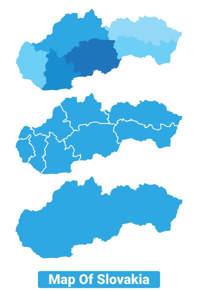 Bluescale Slovakia map in different style border outline illustration set vector