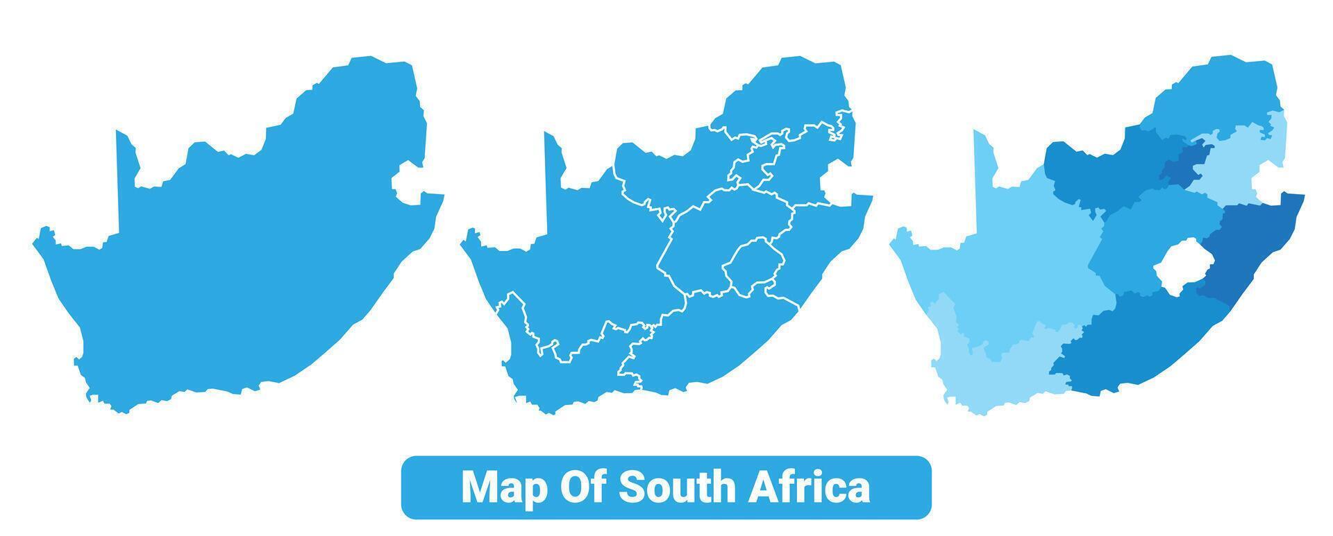 Bluescale South Africa map in different style border outline illustration set vector