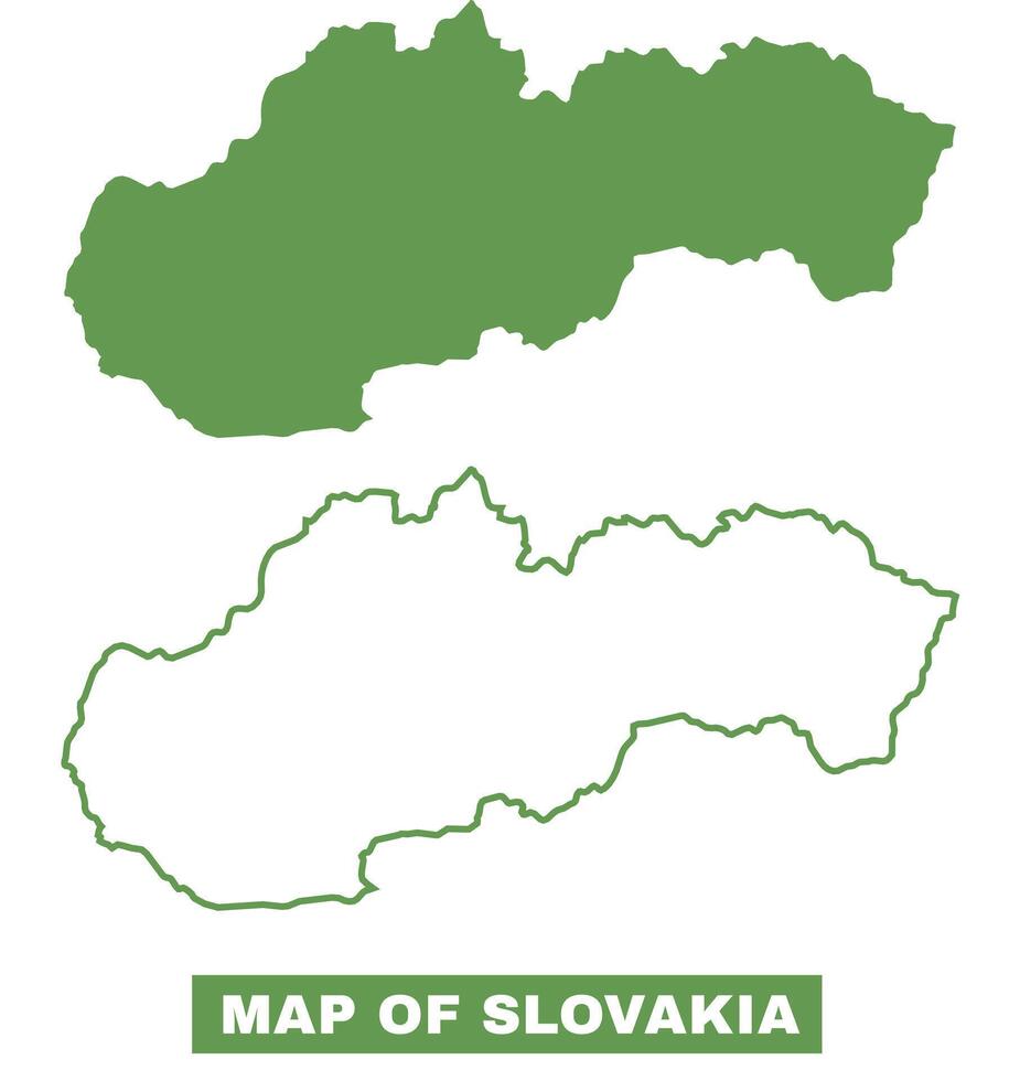 Simple Slovakia Outline flat map style illustration set vector