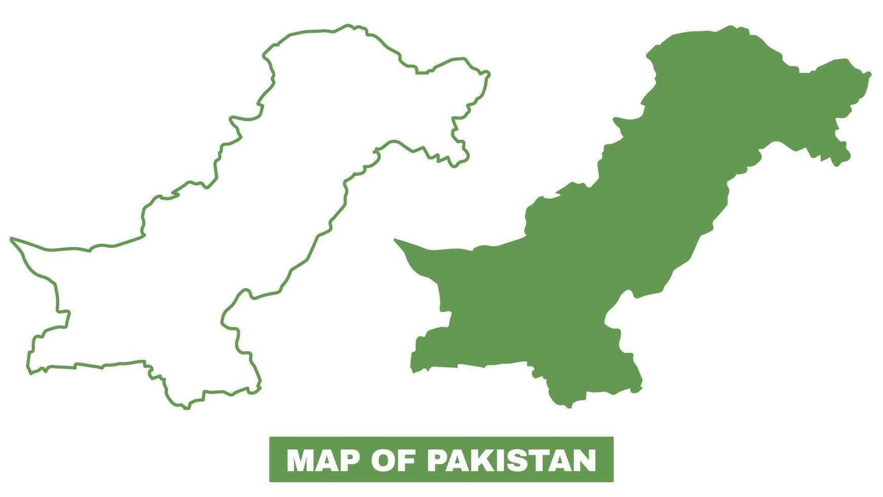 Simple Pakistan Outline flat map style illustration set vector