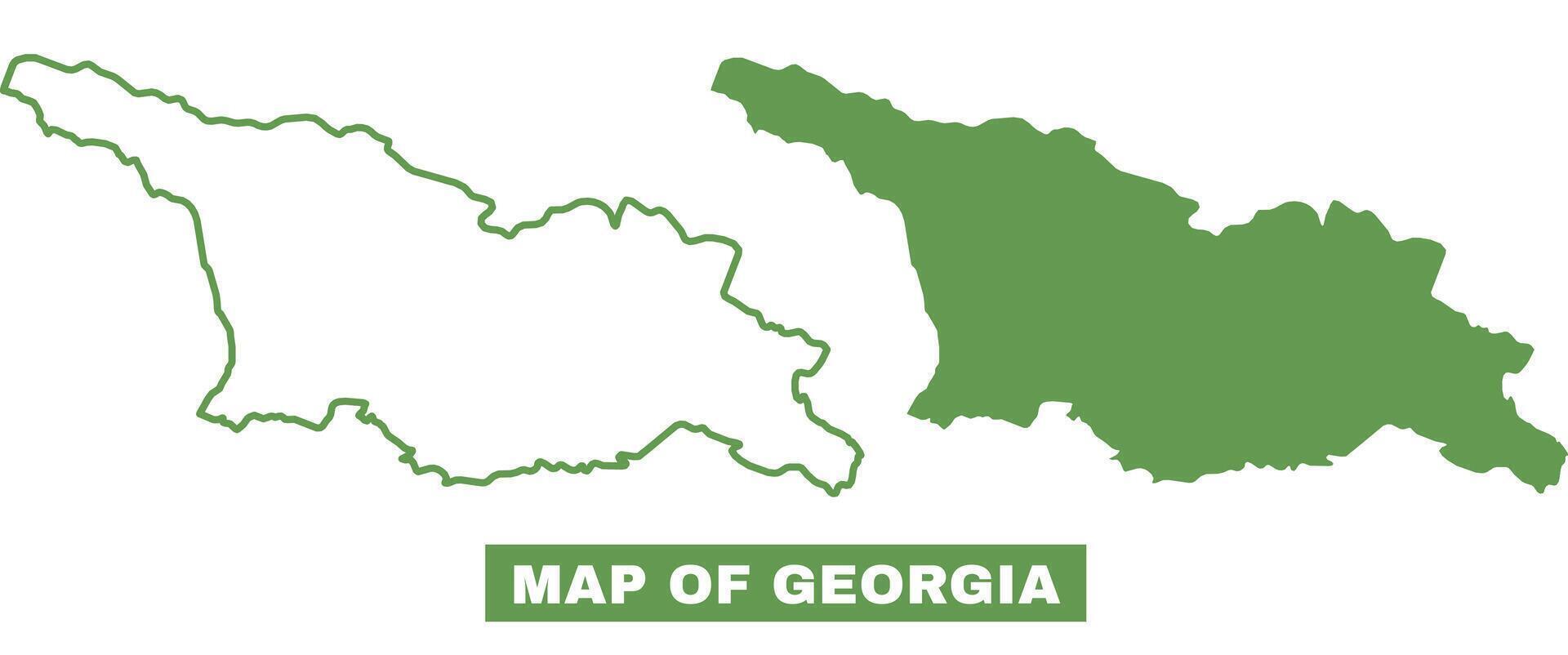 Simple Georgia Outline flat map style illustration set vector