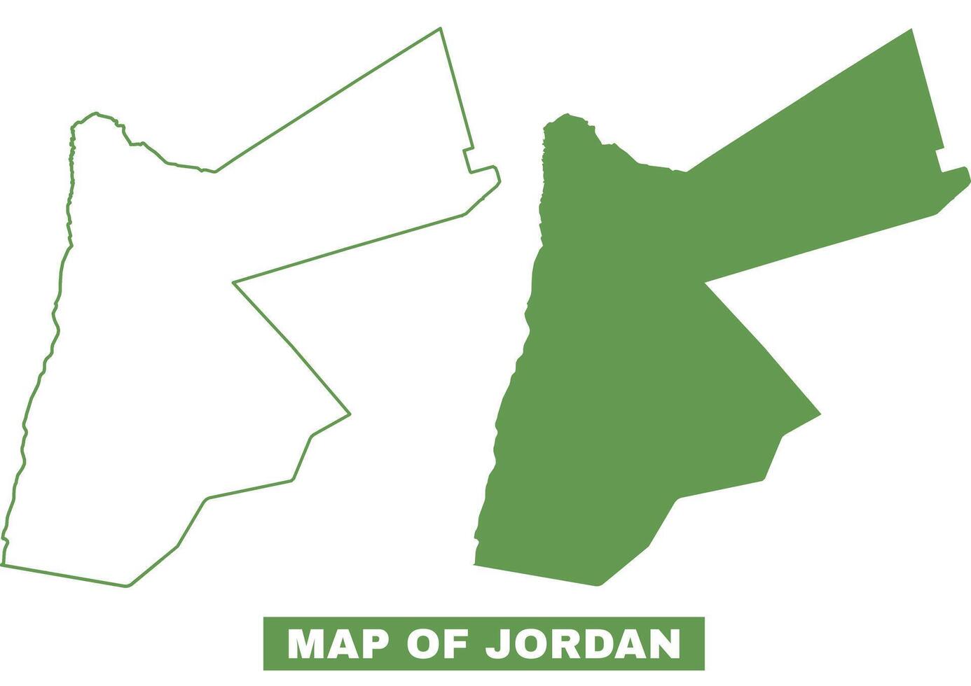 Simple Jordan Outline flat map style illustration set vector