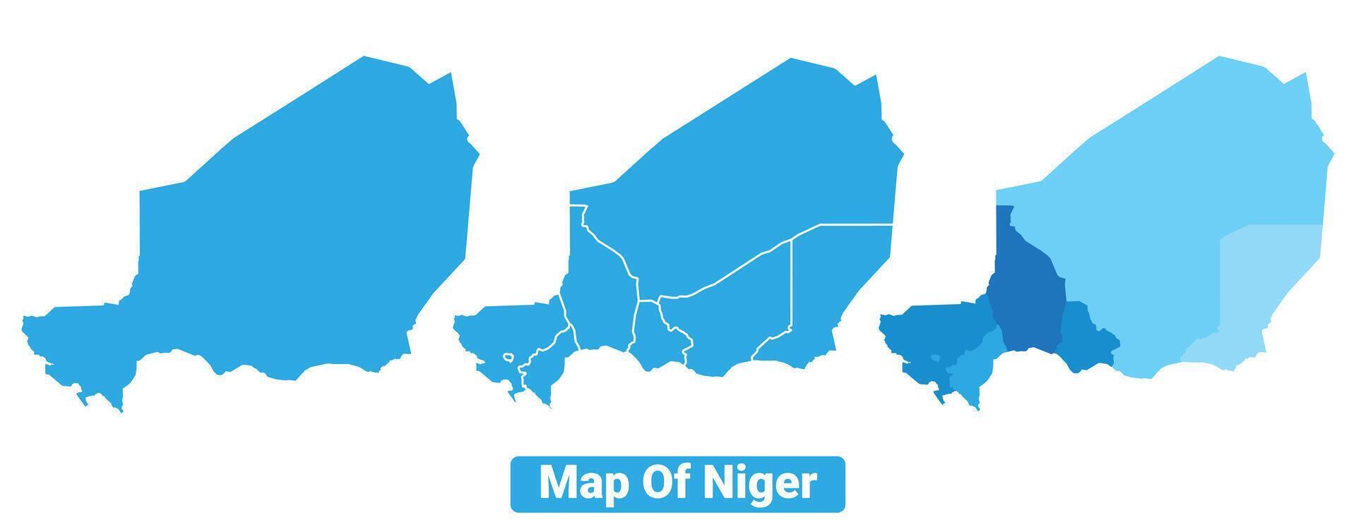 Bluescale Niger map in different style border outline illustration set vector
