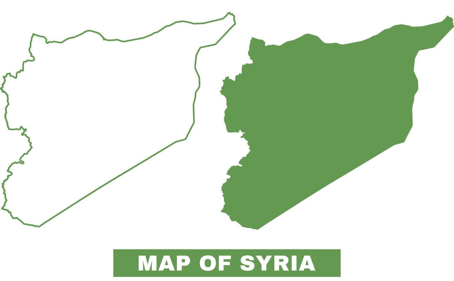 Simple Syria Outline flat map style illustration set vector