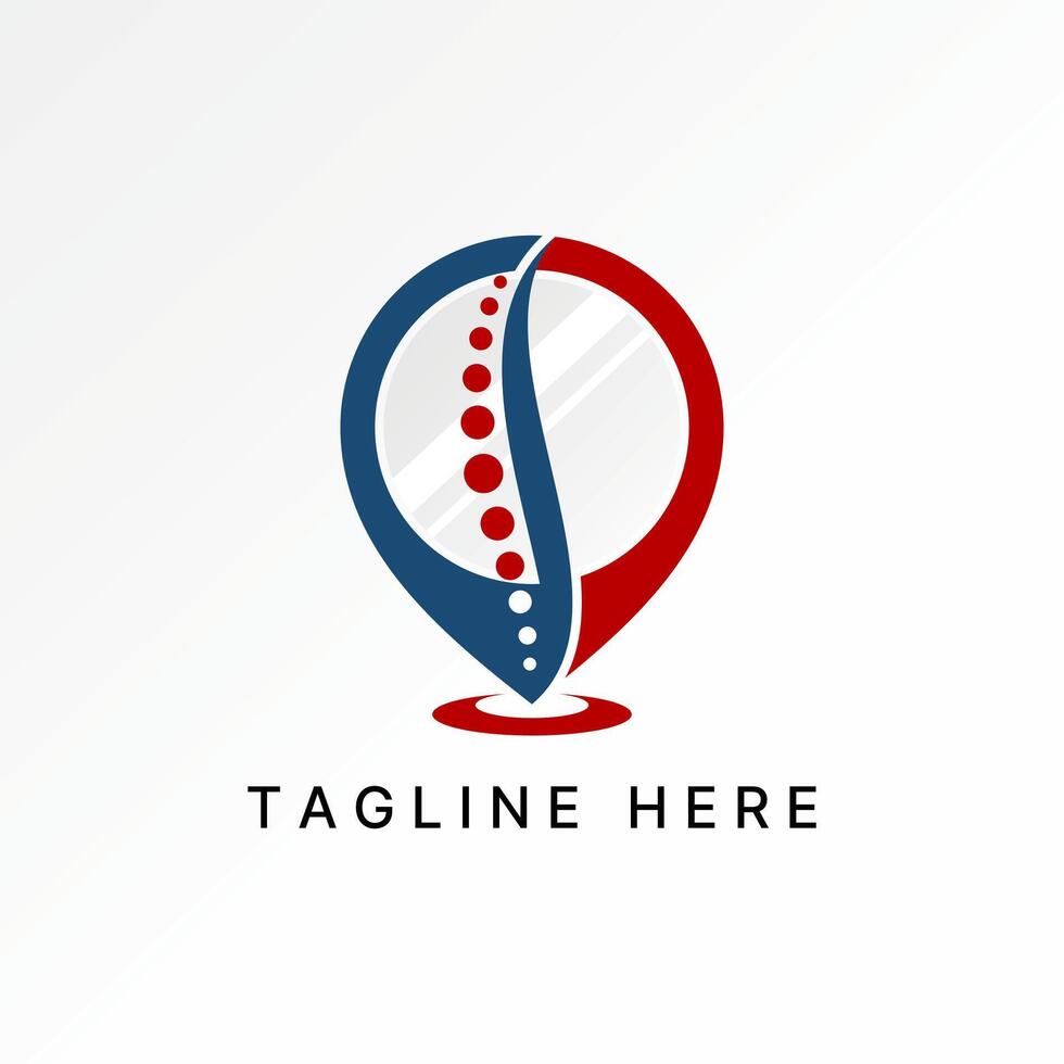 Logo design graphic concept creative premium stock abstract place location pin point body spine backbone Related to massage clinic therapy home vector