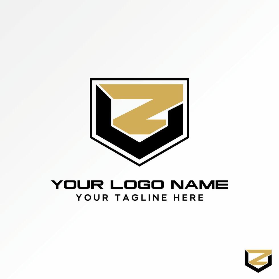 Logo design graphic concept creative abstract premium stock initial ZU or ZV line sport font on triangle. Related to monogram typography brand vector