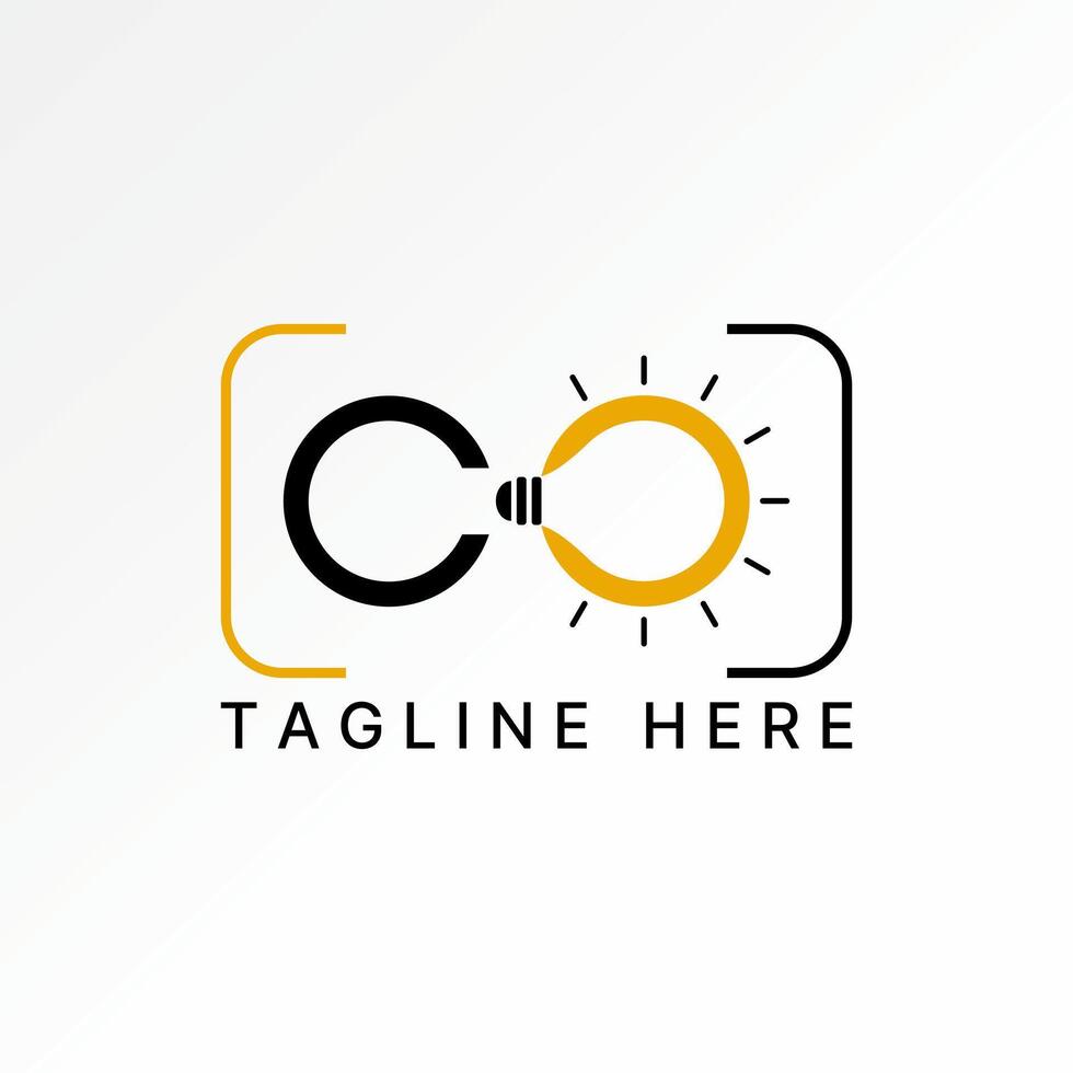 Logo design graphic concept creative abstract premium stock initial CO font watt electric light bulb lamp. Related to monogram typography smart vector