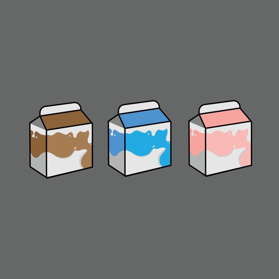 Boxes of milk vector