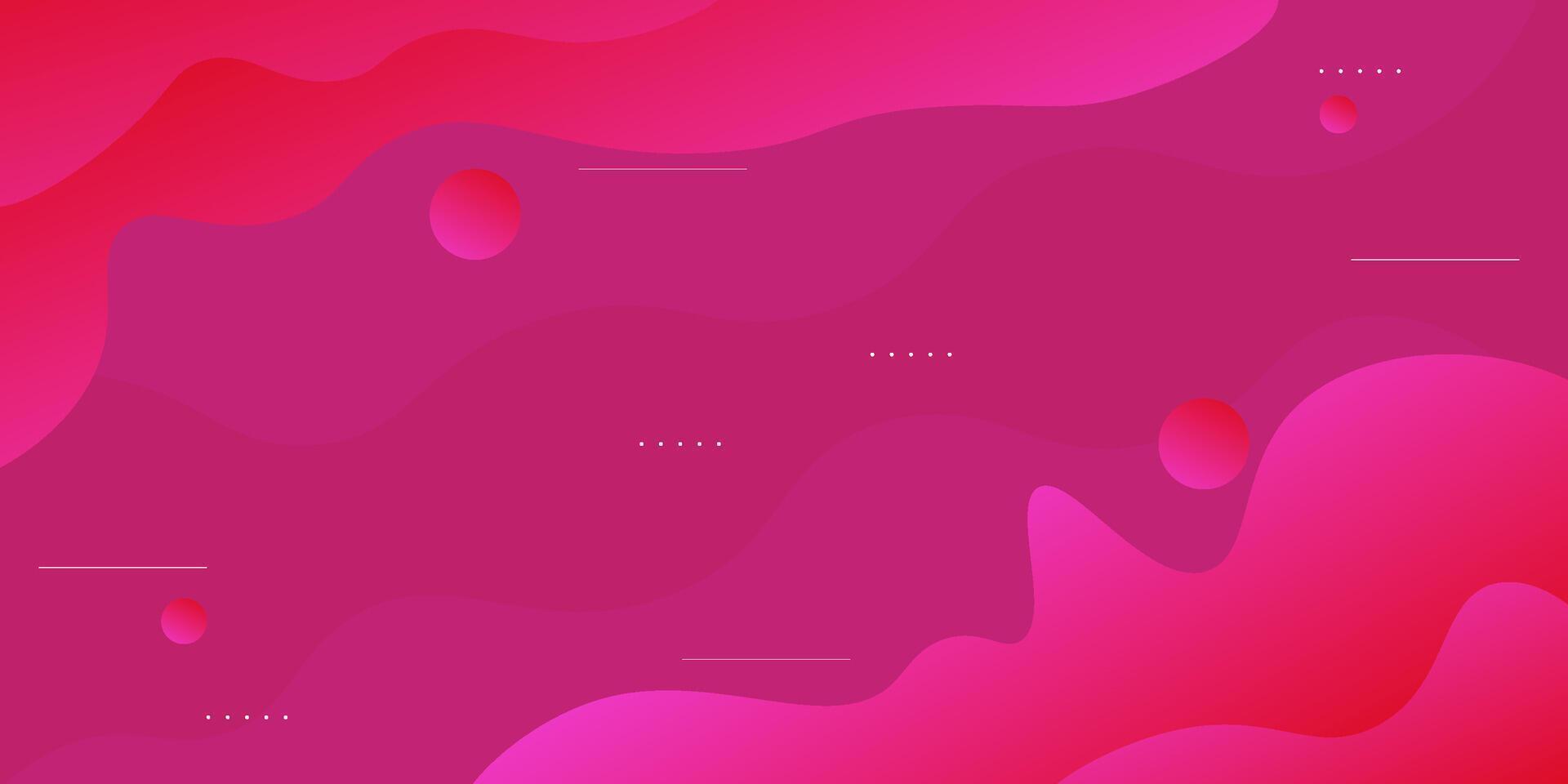 Pink geometric wave business banner design. Colorful creative banner design with wave shapes and stripes on the background. Simple horizontal banner. vector