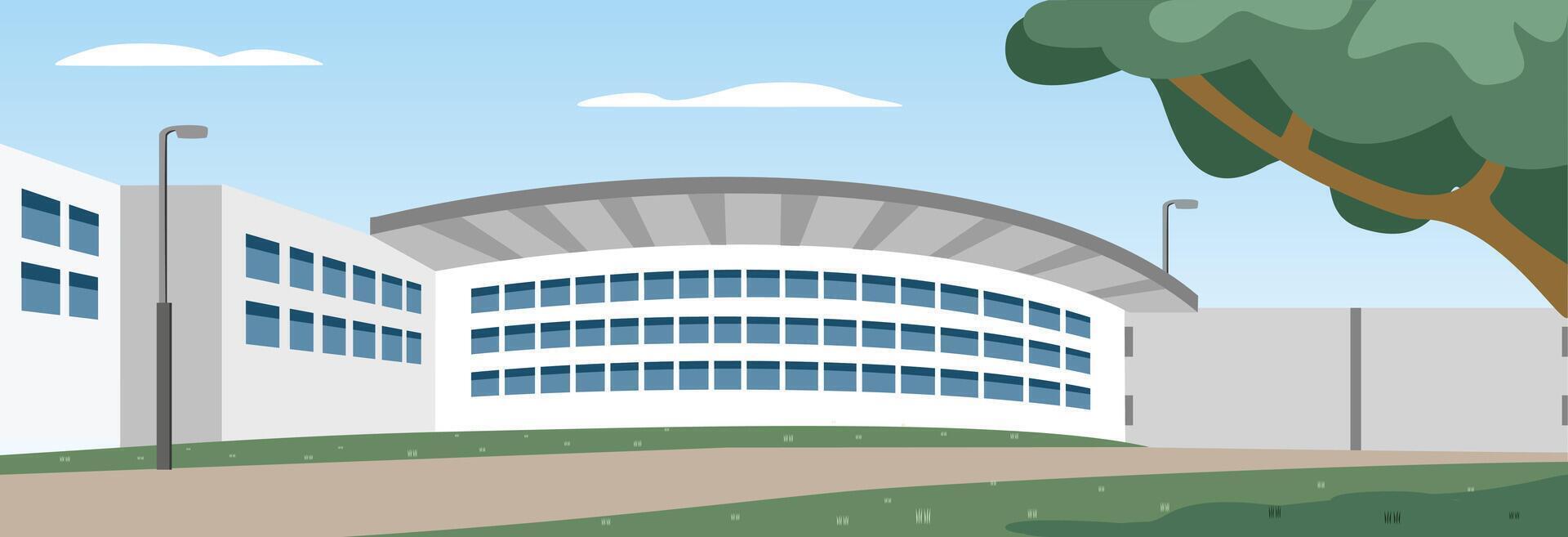 Stadium arena illustration. Stadium building. Stadium facade. General stadium. vector