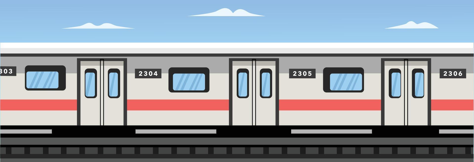 Train in the city. Train illustration. High speed train vector