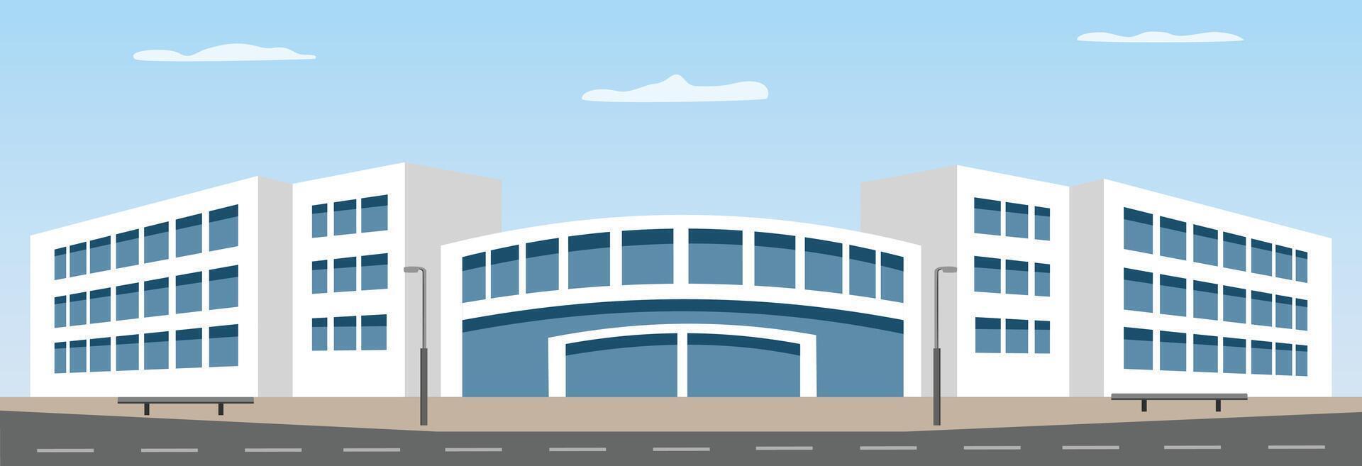 Stadium facade illustration. Stadium building. vector