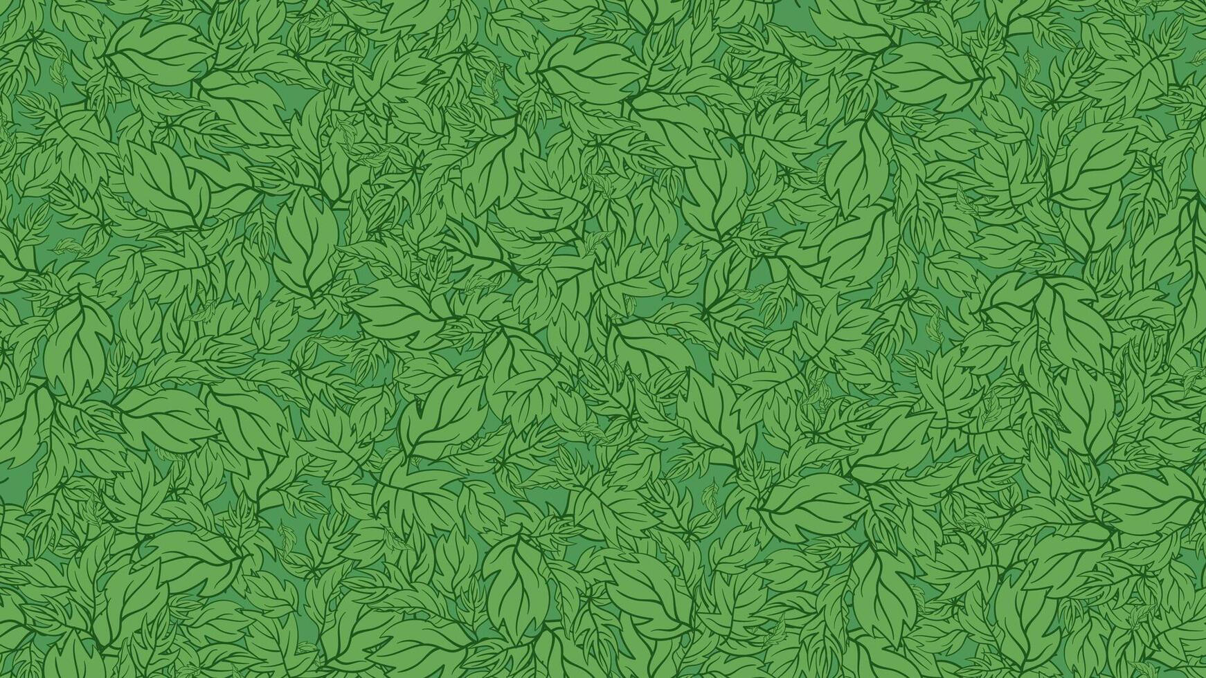 green pattern with mint leaves. Hand drawn illustration. vector