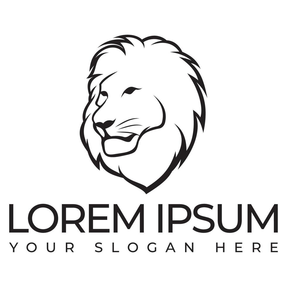 Lion line drawing design vector