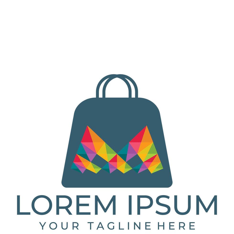 RGB shiny shopping bag image design vector