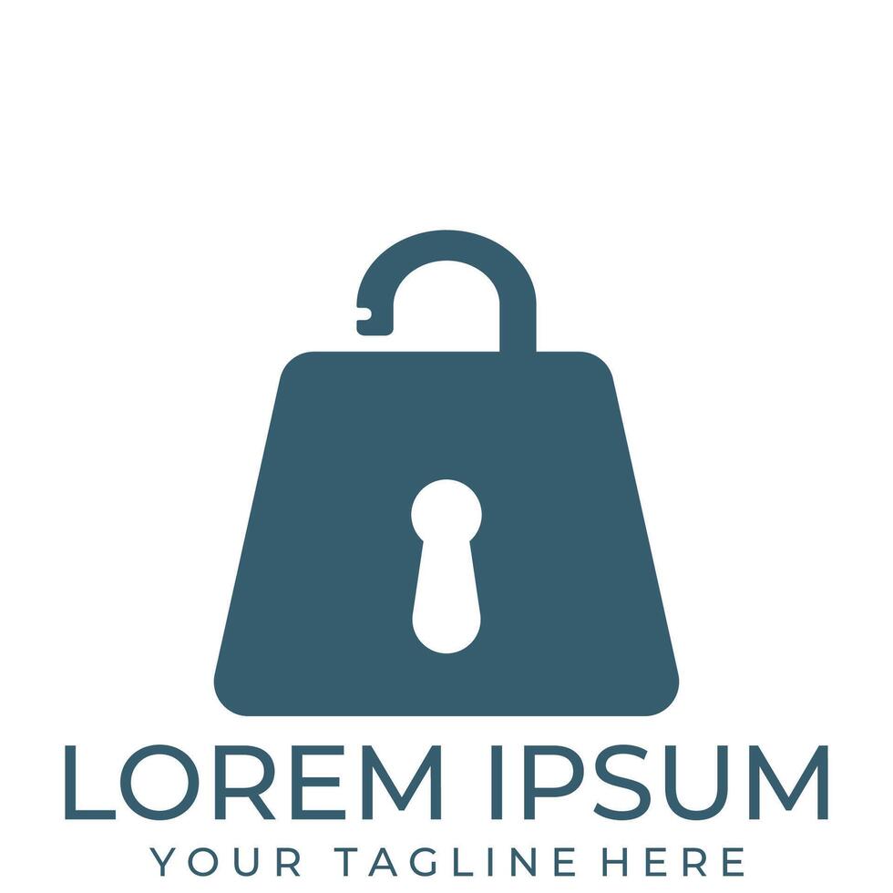 Design of a shopping bag in the shape of a padlock vector