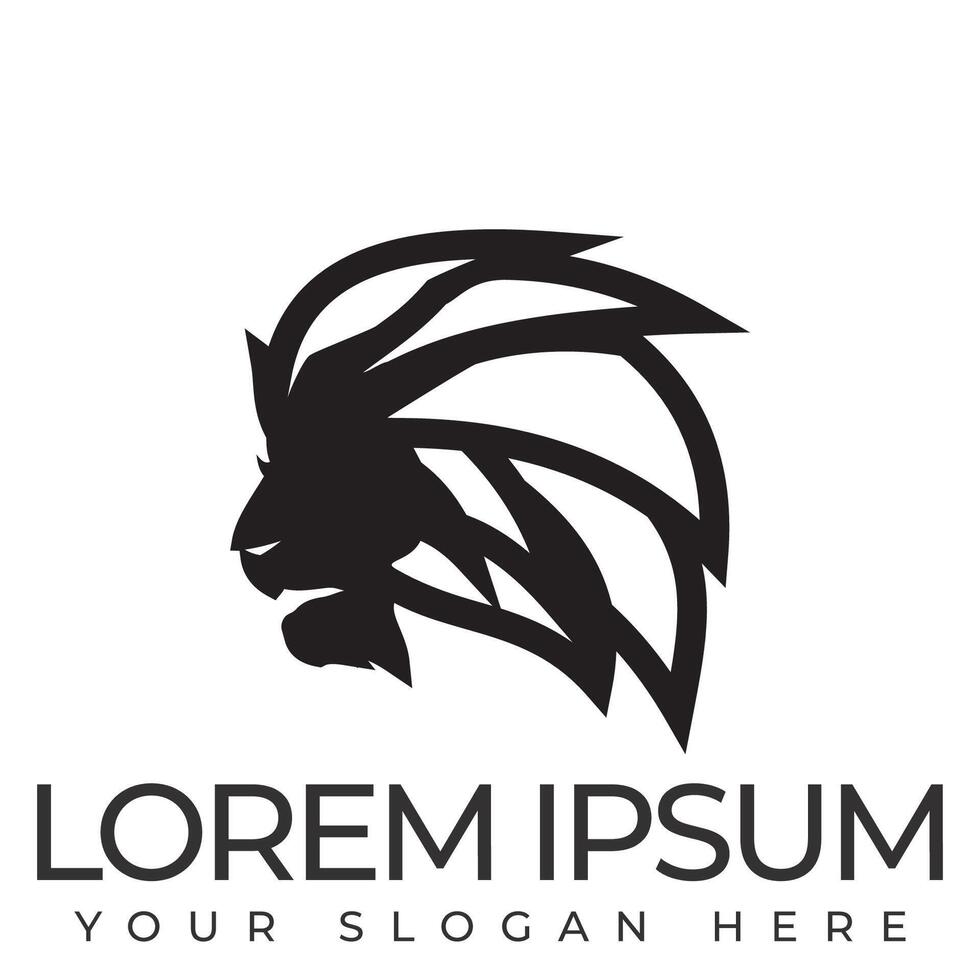 Unique design of a majestic lion, side view vector