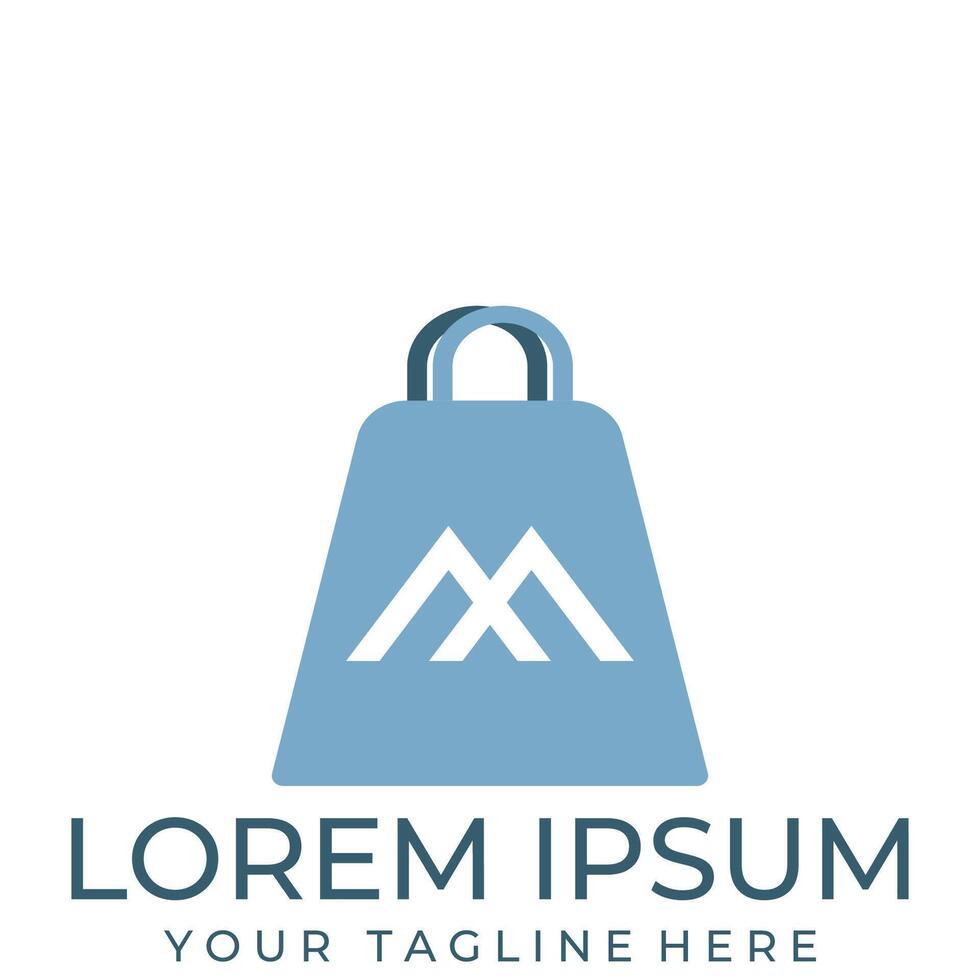 Design image of shopping bag letter M vector