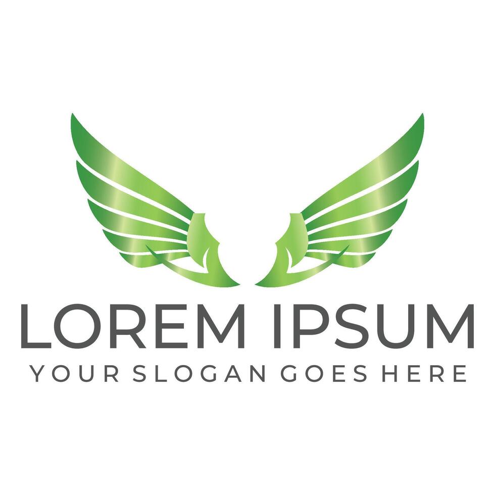 Stunning green bird flapping wings design vector