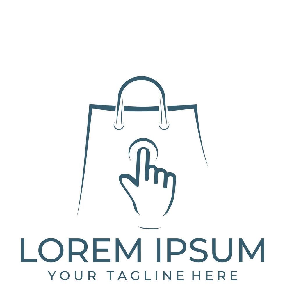 Touch screen shopping bag image design vector