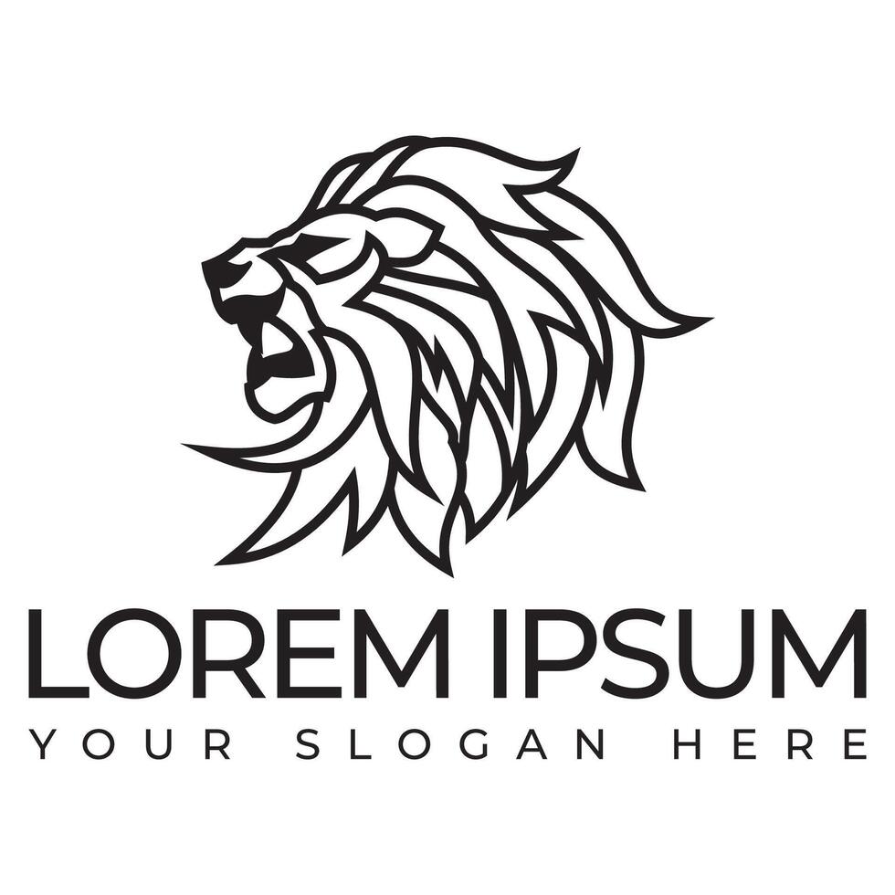 Design of a picture of a mighty lion staring sharply vector