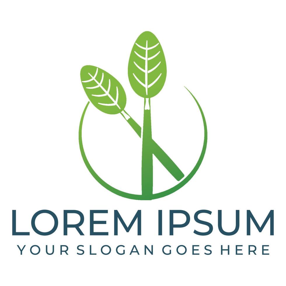Natural leaf spoon design vector