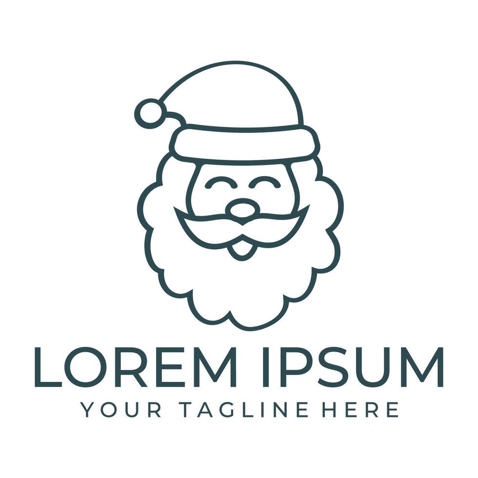 Old santa line drawing design vector