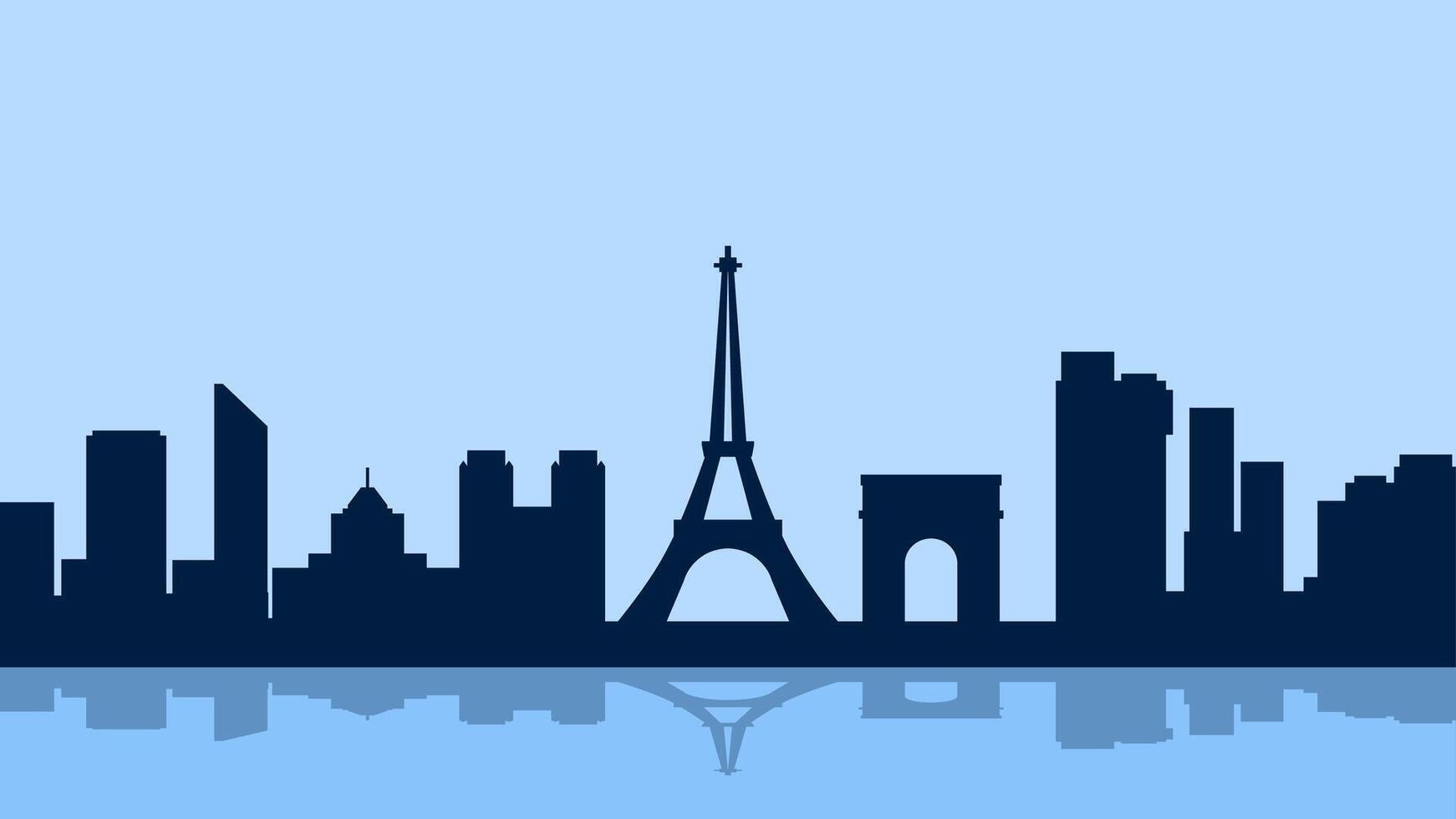 Cityscape illustration of paris city with eiffel tower vector