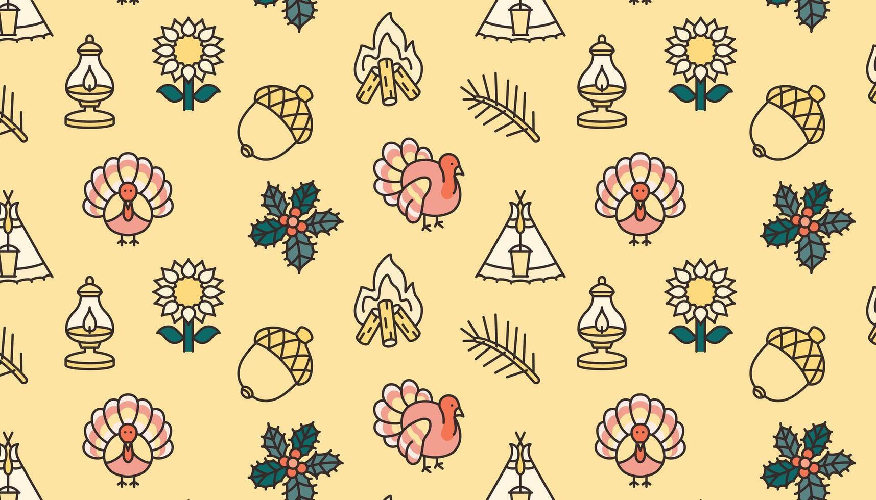 Colorful Thanksgiving Pattern. vector
