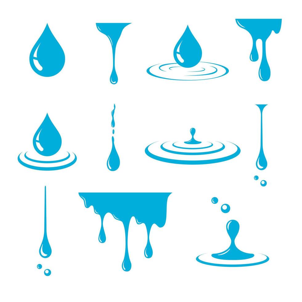 Water drop element. Liquid oil droplet illustration. vector