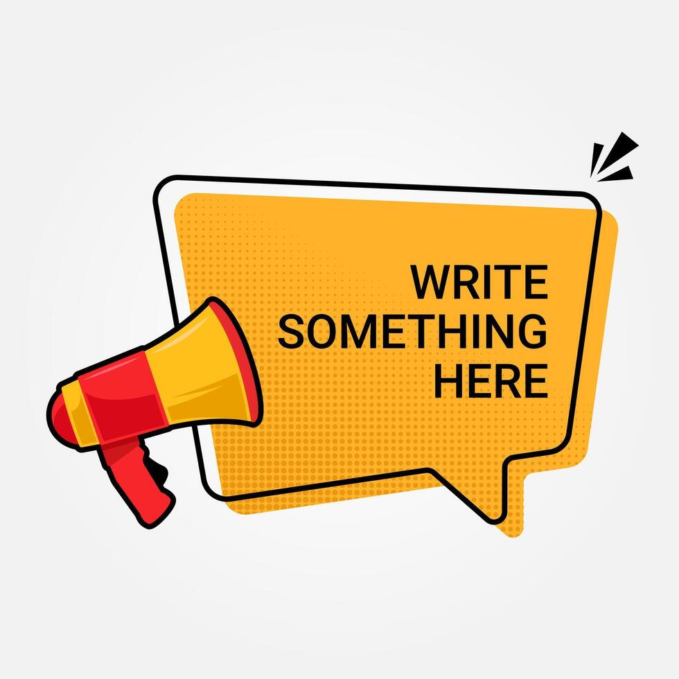 Blank speech bubble and megaphone template. Suitable for promotional banner design. vector