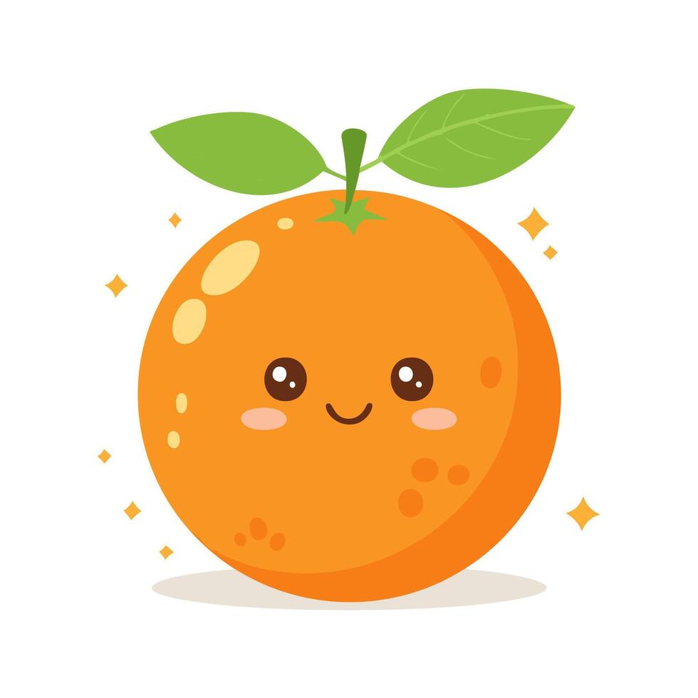 Orange Cute Cartoon Fruit Fresh Animation Character vector