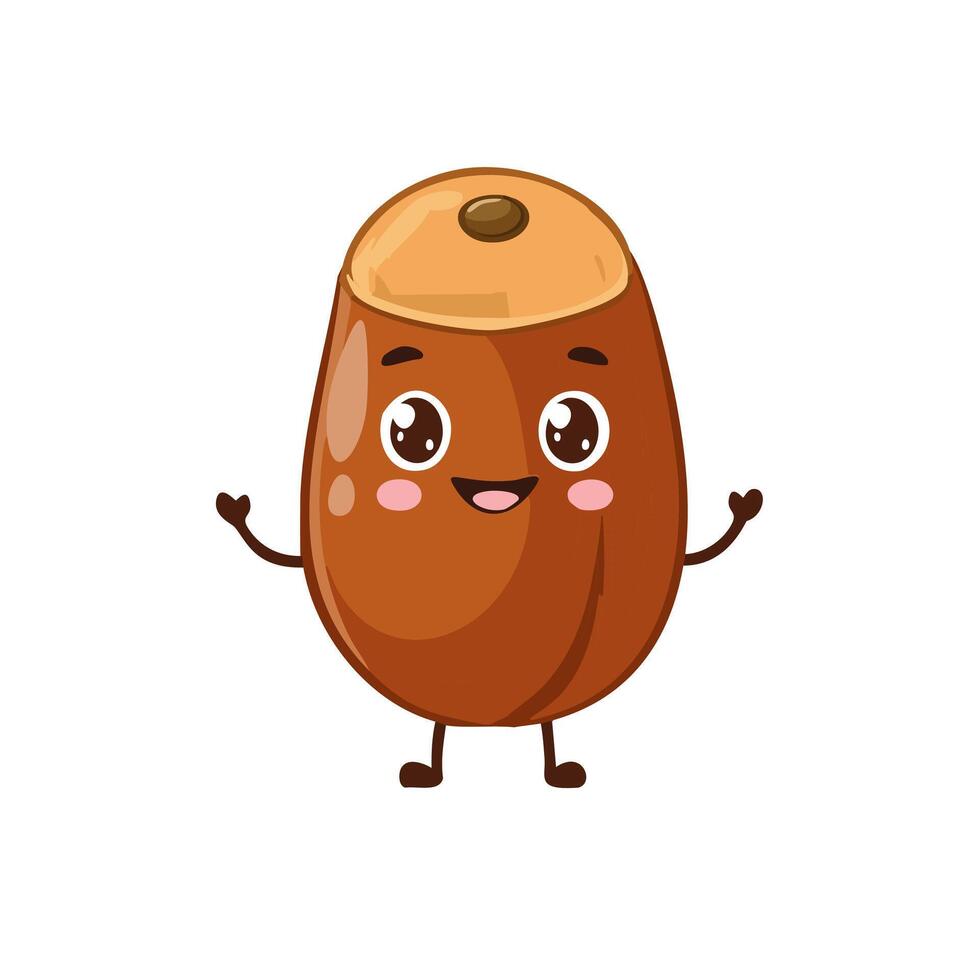 Date Cute Cartoon Fruit Fresh Animation Kawaii Healthy Character vector