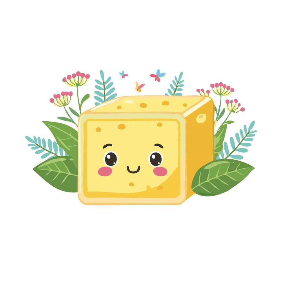 Butter Food Eat Cuisine Animation Kawaii Character vector