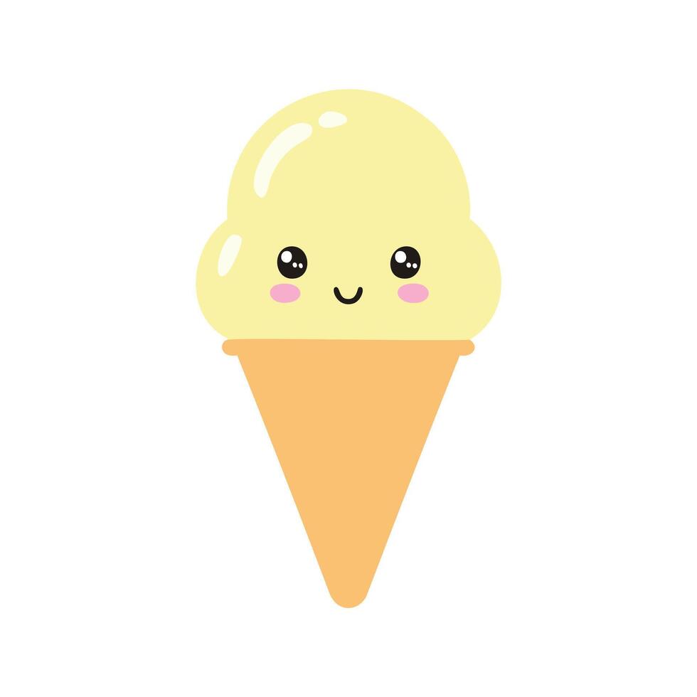 Ice Cream Food Eat Meal Animation Kawaii Character vector