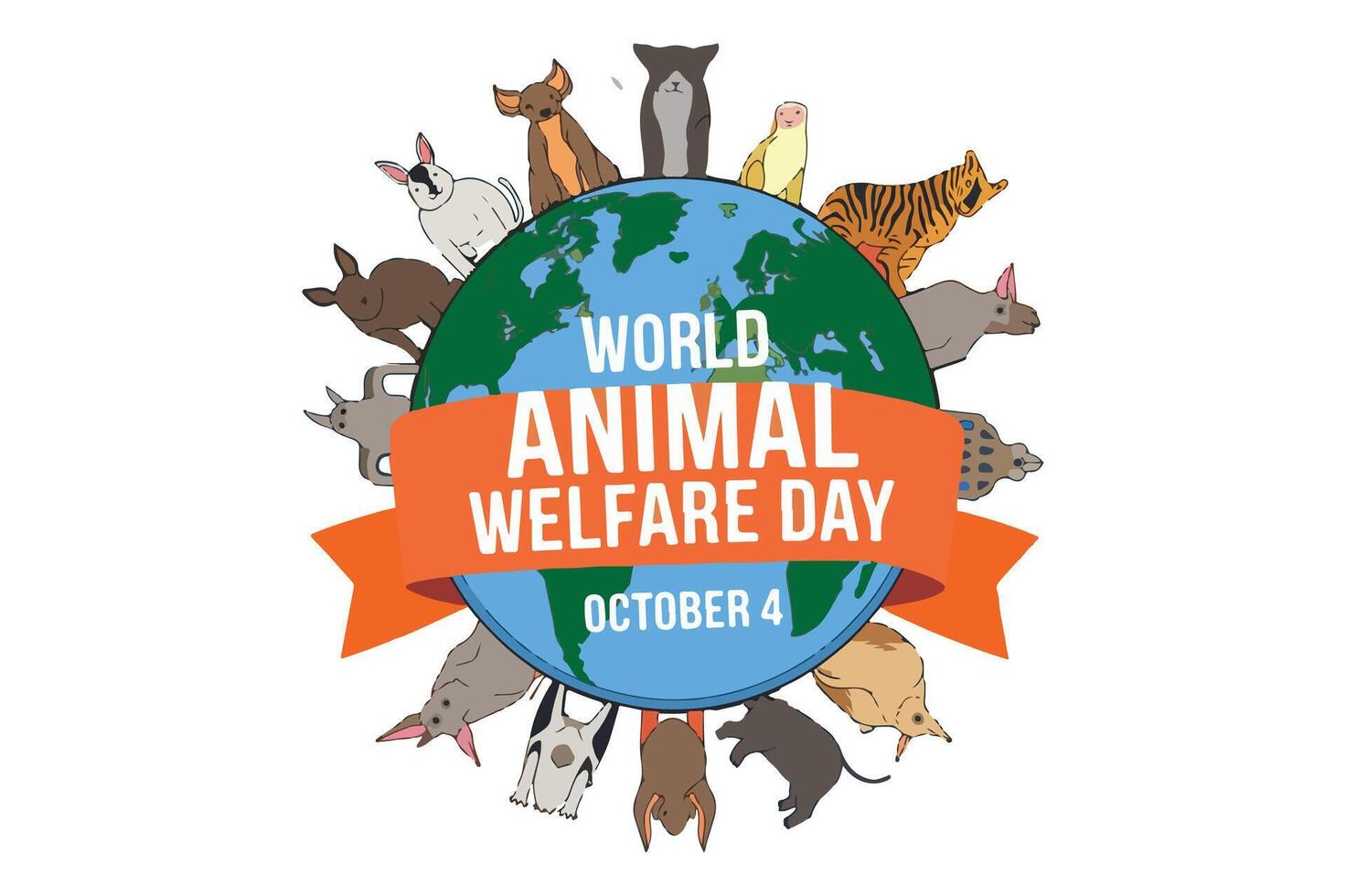 World Animal Welfare Day illustration vector