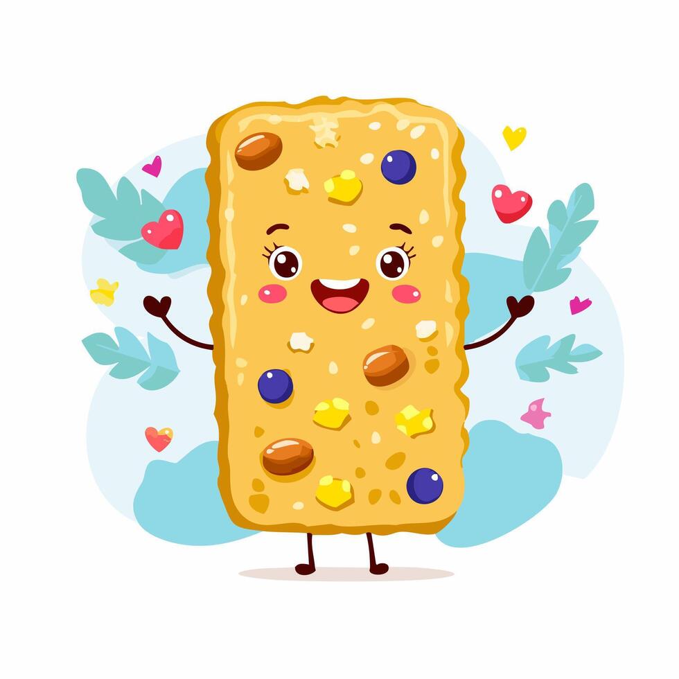 Granola Food Eat Meal Snack Animation Character vector