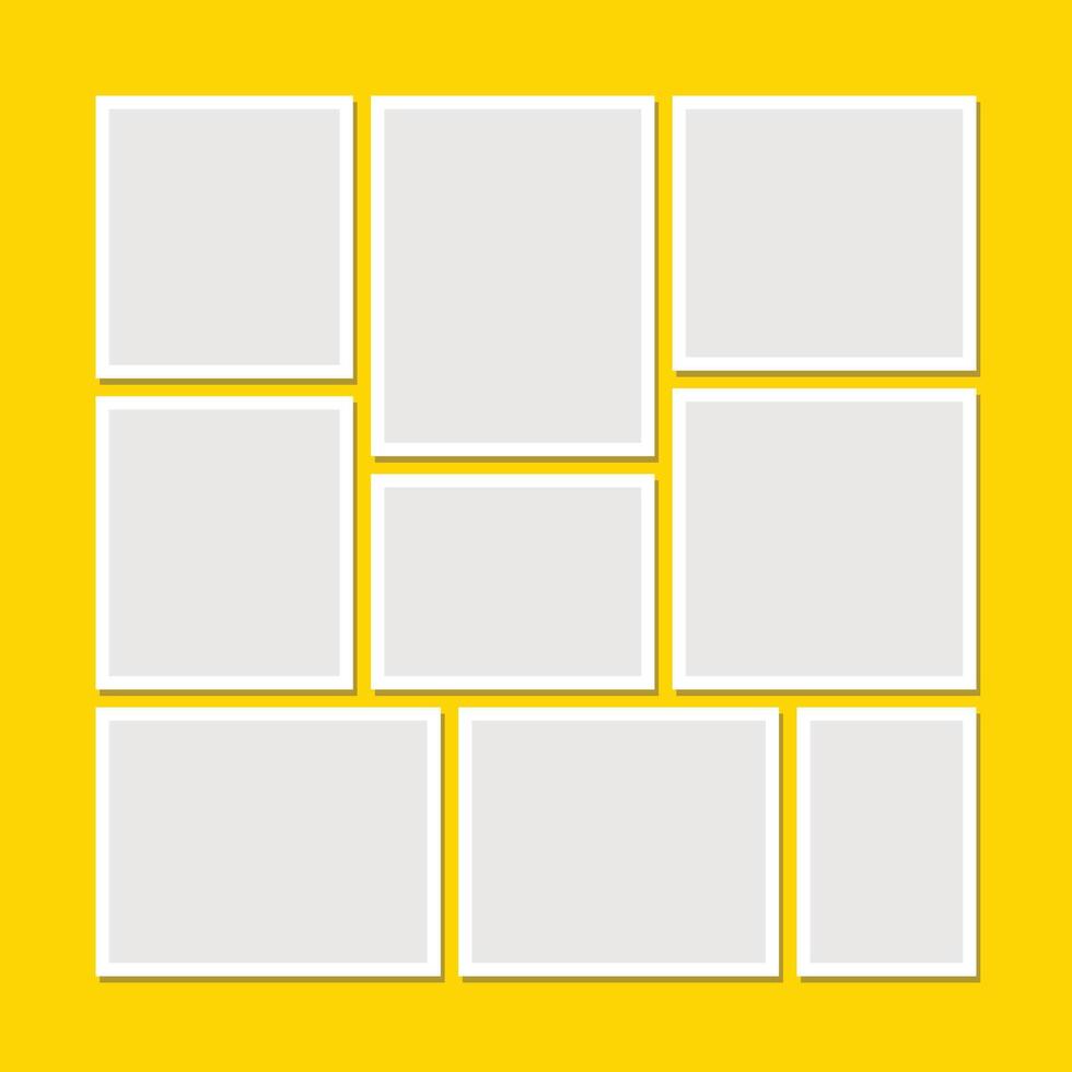 collage assortment of grey picture frames vector