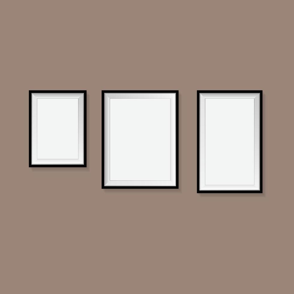 A row of framed frames on a wall vector