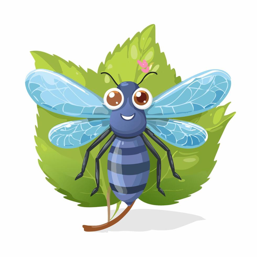 Alderfly Insect Bug Animal Animation Kawaii Character Pest vector