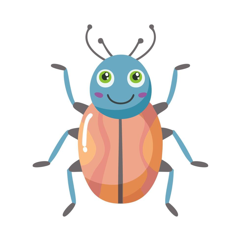 Beetle Insect Bug Animal Animation Kawaii Character vector