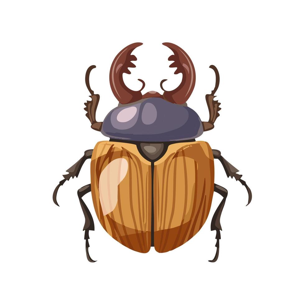 Hercules Beetle Insect Bug Animal Animation Kawaii Character vector