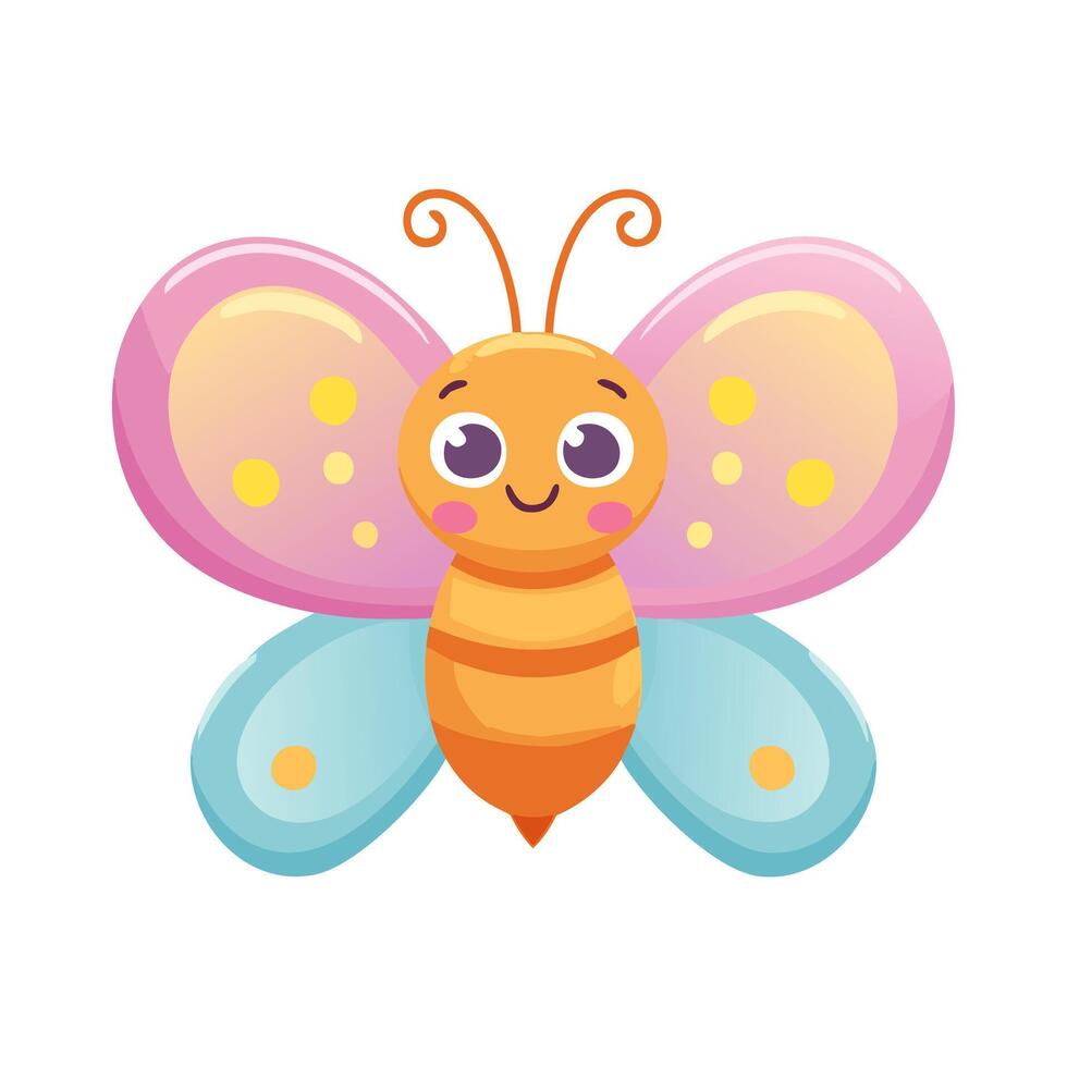Butterfly Insect Bug Animal Animation Kawaii Character Pest vector