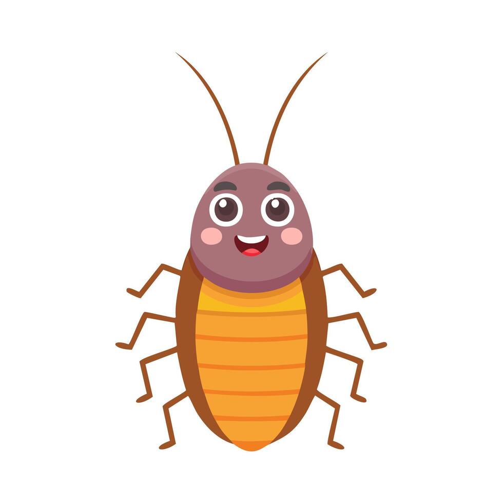 Cockroach Insect Bug Animation Kawaii Character Pest vector