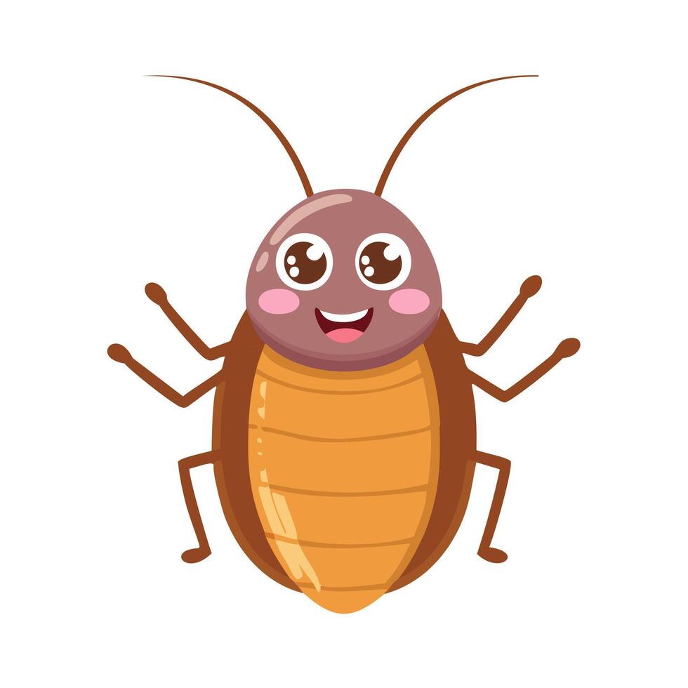 Cockroach Insect Bug Animal Animation Kawaii Character Pest vector