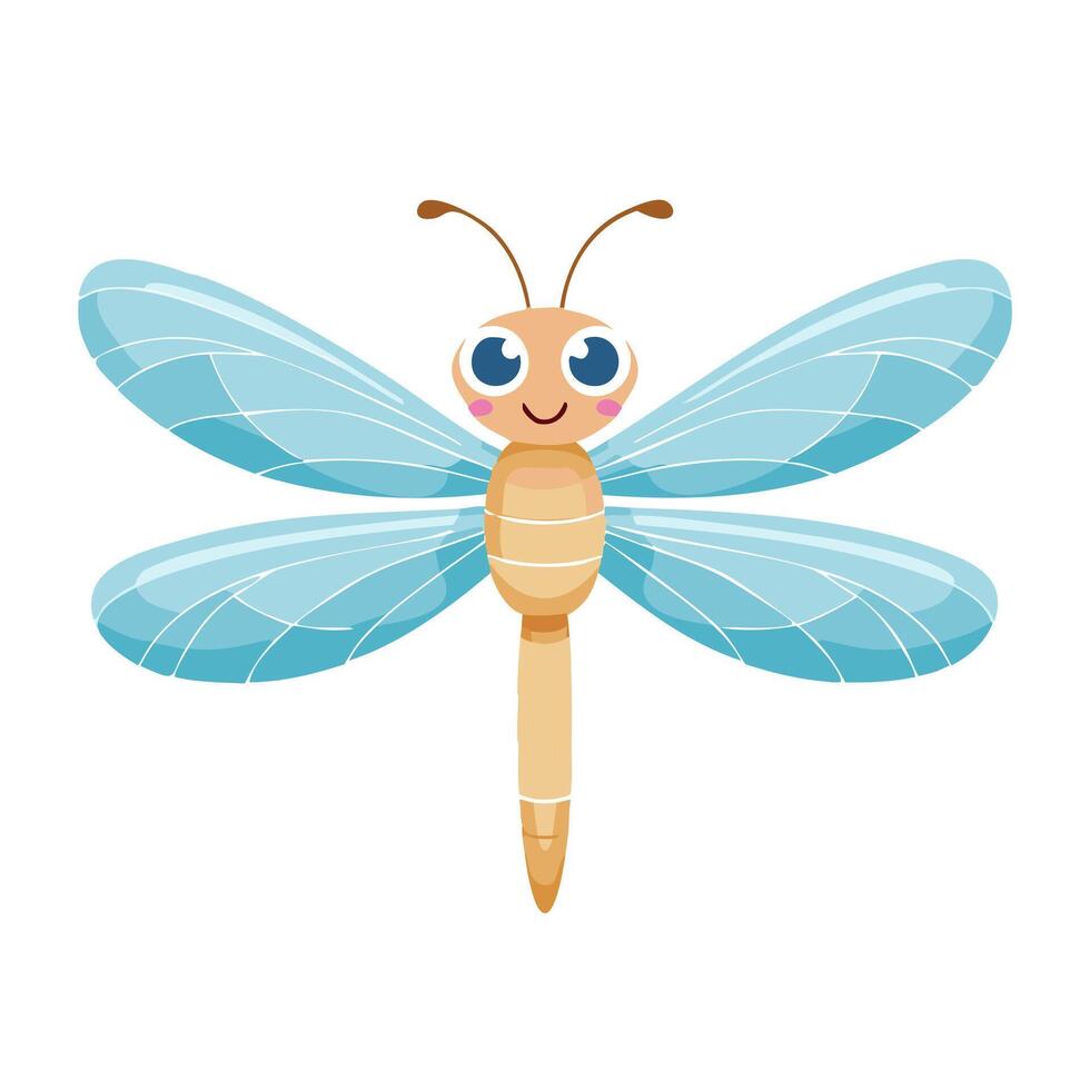 Dragonfly Insect Bug Animal Animation Kawaii Character vector
