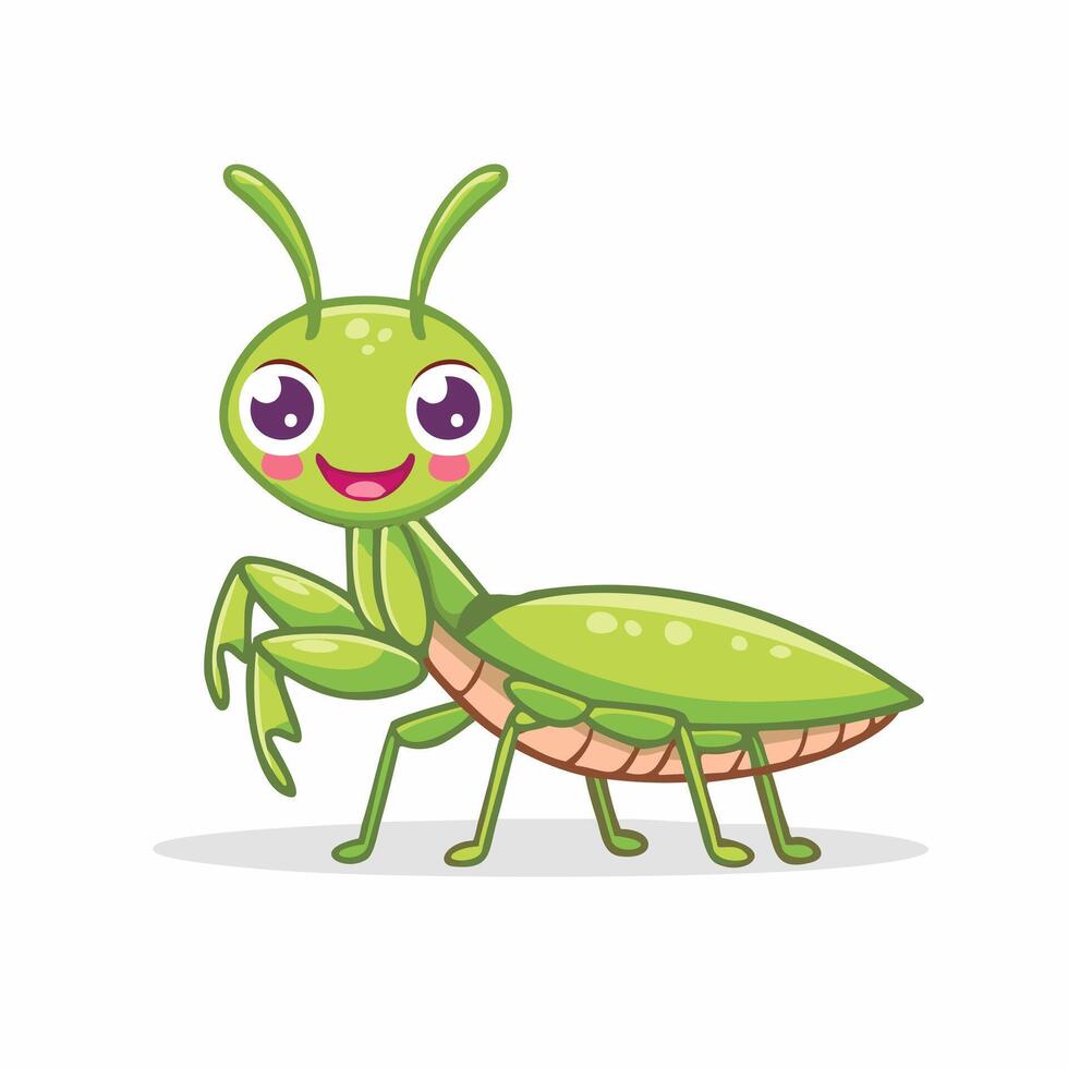 Praying Mantis Insect Bug Animal Animation Character Pest vector