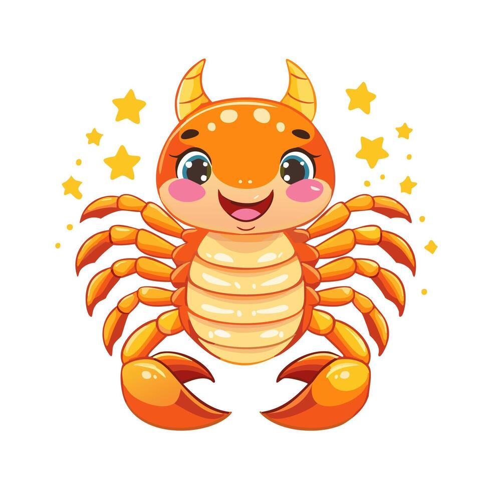 Scorpion Insect Bug Animal Animation Kawaii Character vector
