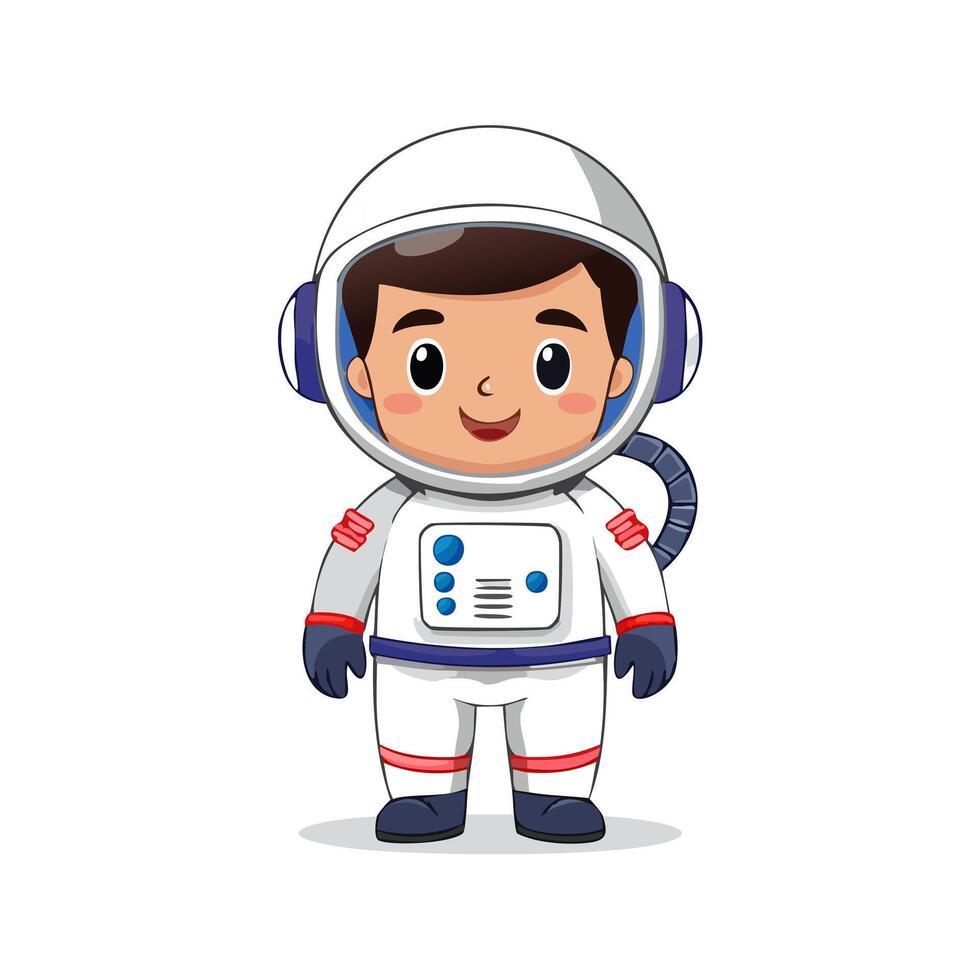 Astronaut Cute Worker Work Job Profession Professional Occupation Character vector