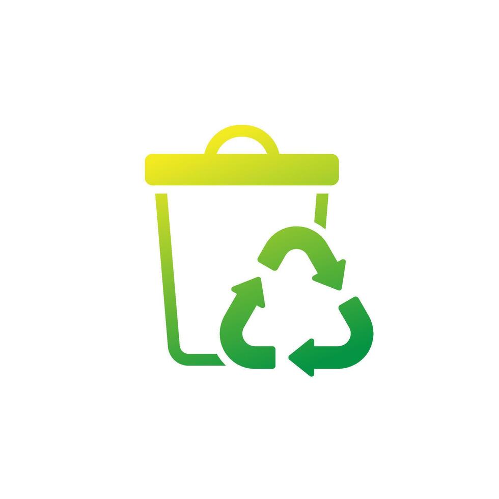 recycling waste icon with a trash bin vector